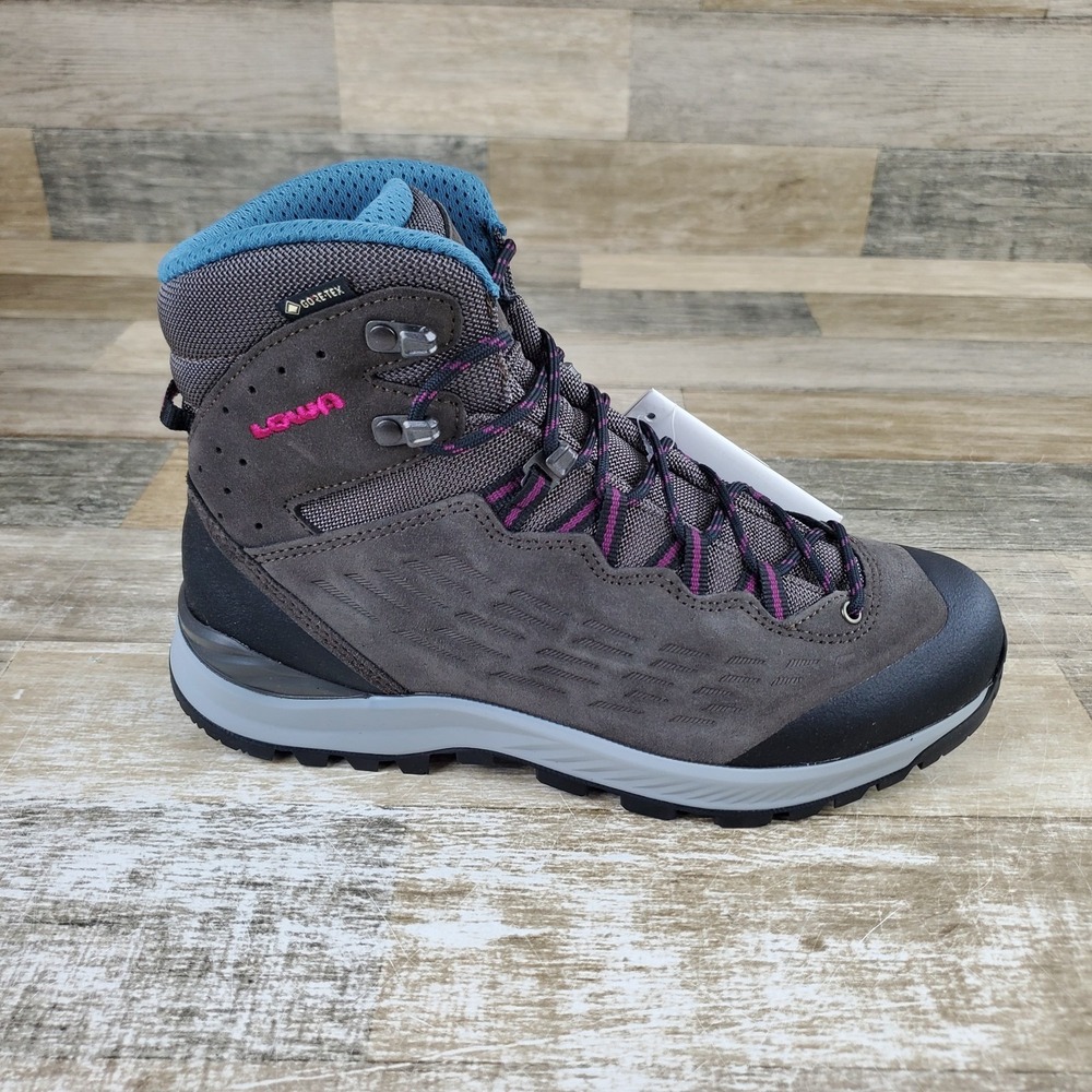 Lowa Explorer II GTX Mid Womens Boots Sz 7 Anthracite Berry Hiking Lace Up Boots